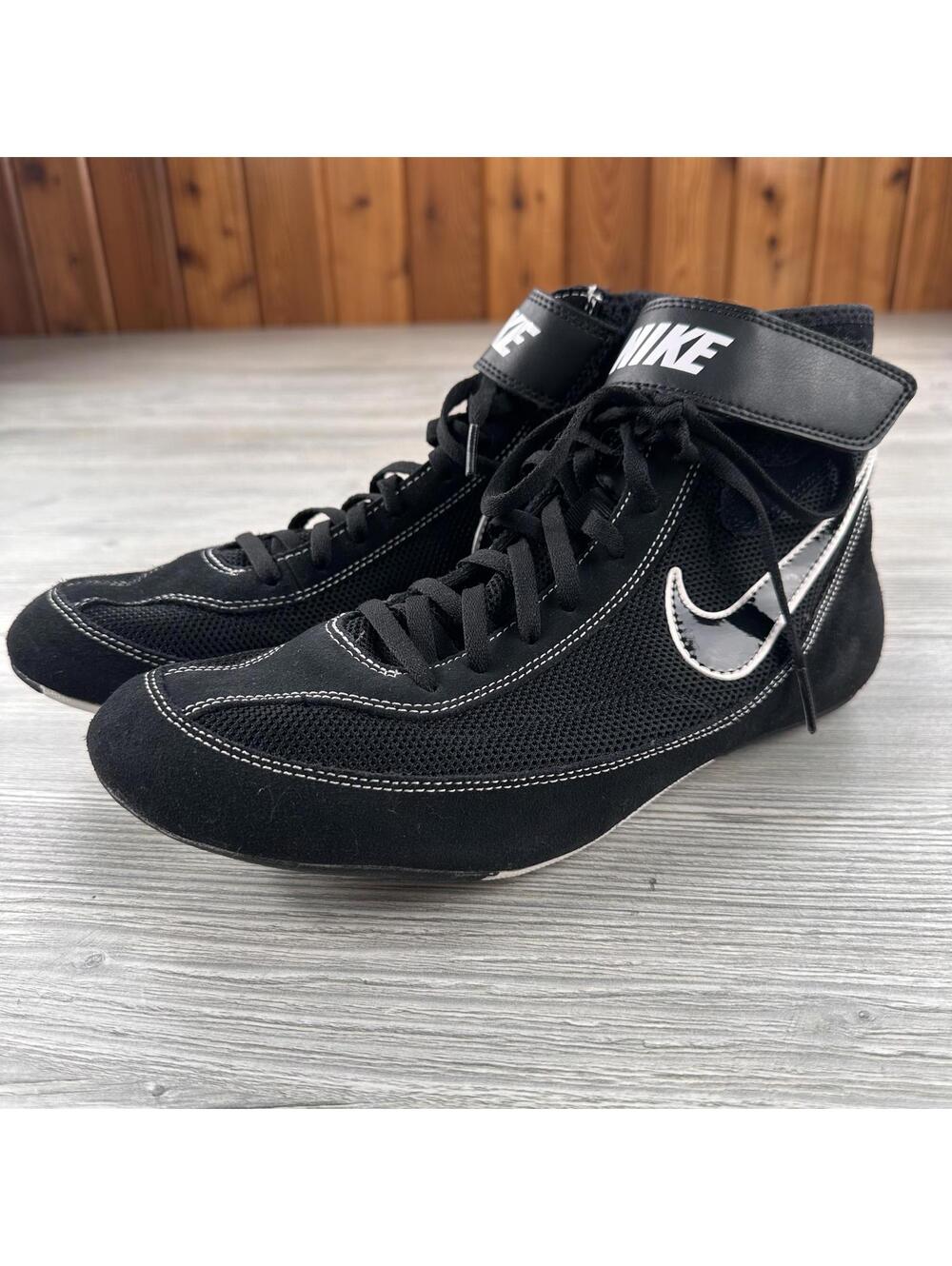 Nike Speedsweep VII Wrestling Shoes Mens 10.5 Black White 366683-001 NWOB